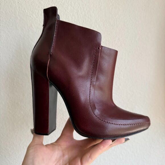 Alexander Wang Kim Oxblood Leather High Heel Ankle Booties with Pointed Toe EU36 - Picture 1 of 16
